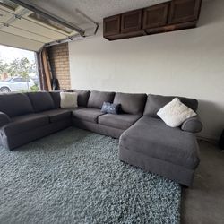 Gray Sectional Sofa Couch Sala 