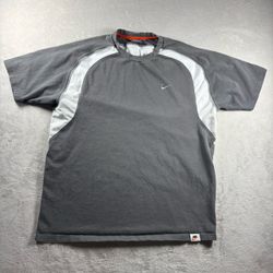 Vintage Nike Athletics Men's XL Gray Short Sleeve T Shirt Embroider Y2K #10A