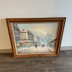 Framed Oil Painting By A Brown
