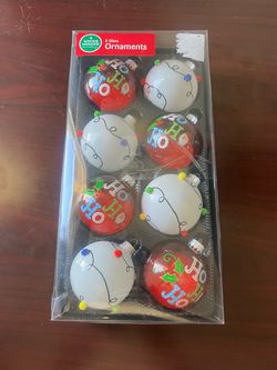 Winter Wonder Lane 8-Pack Glass Christmas Ornaments