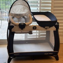 Baby Playpen with Bassinet and Changing Table