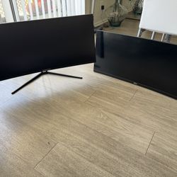 2 Ultra Wide Curved Monitors 