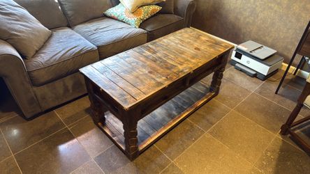 Rustic solid wood coffee table