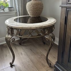 Stone Round Accent Table