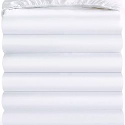 Maple&Stone Twin Fitted Sheet Only - Bulk Pack of 6 Bottom Sheets - Premium Soft & Breathable, Brush