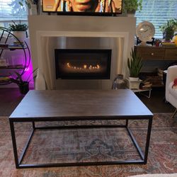 Hamden Acacia Wood And Iron Coffee Table