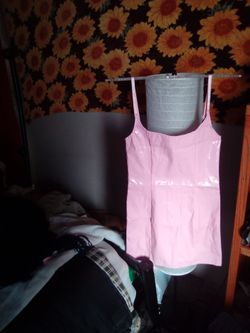 Pink PVC Latex Cami Mini Dress