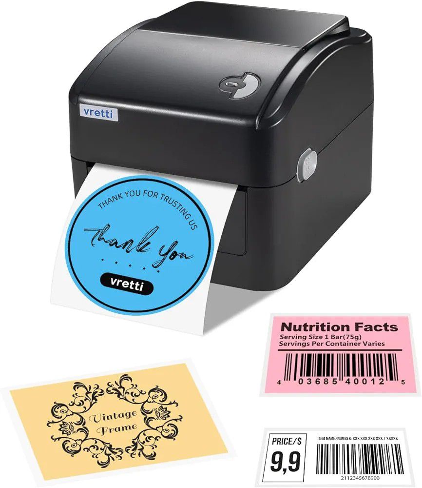 VRETTI THERMAL LABEL PRINTER ( FOR SHIPPING AND PRICE TAGS ON Amazon, Ebay, Esty, And All Other Platforms)