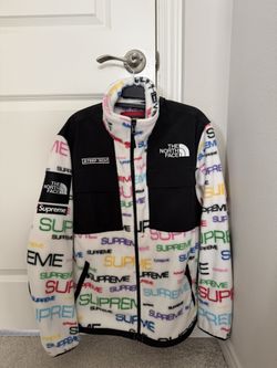 Supreme North Face Fleece Jacket White Medium
