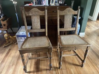 Antique Vintage Oak Chairs (2)