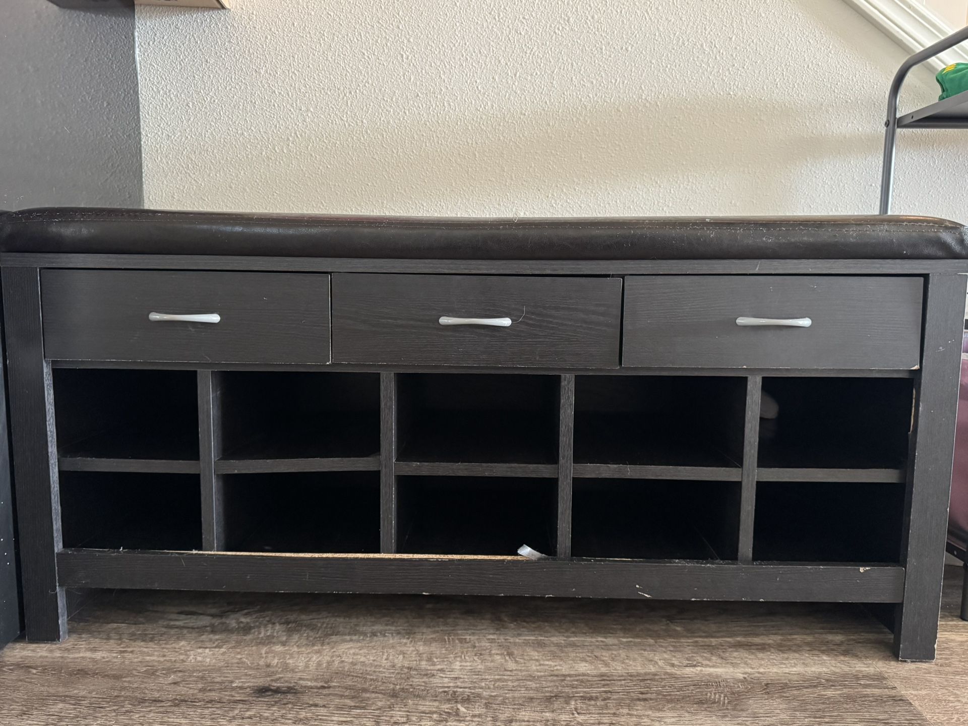 Bench Shoe Organizer With Drawers