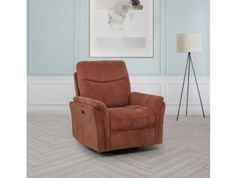 Adler Rust Upholstered Power Swivel Glider Recliner