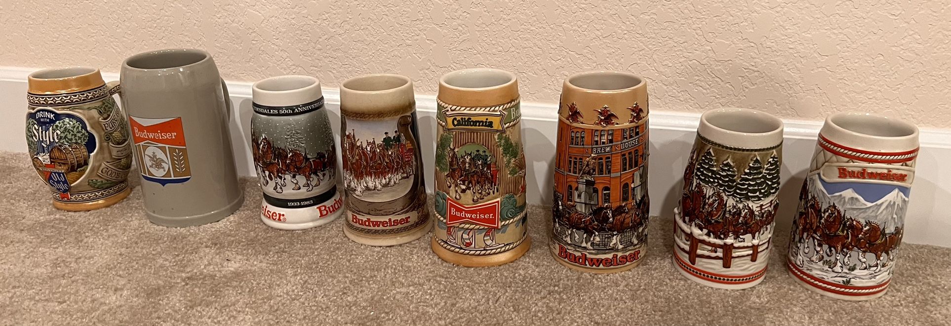 Budweiser/Old Style Collectible beer steins