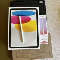 Apple iPad 10th Generation (2022 model /new Open Box ) 64GB Wi-Fi + Cellular with pencil, keyboard & case 