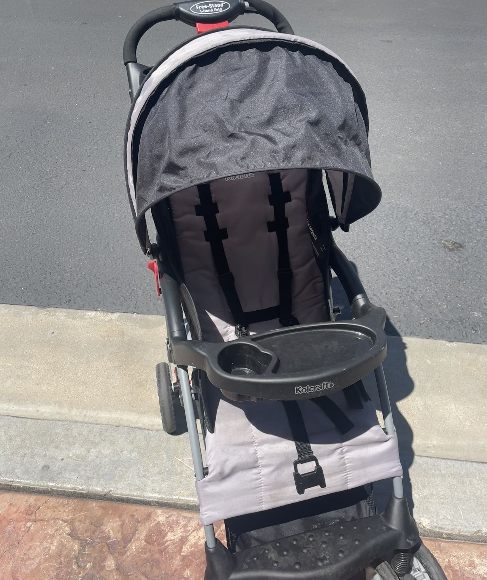 Kolcraft Cloud Plus Lightweight Easy Fold Compact Toddler Stroller and Baby Stroller, Travel Stroller, Large Storage Basket, Multi-Position Recline, C