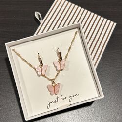 Butterfly Earring/ Necklace Set 