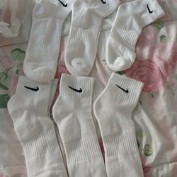 White Nike Socks: Adult
