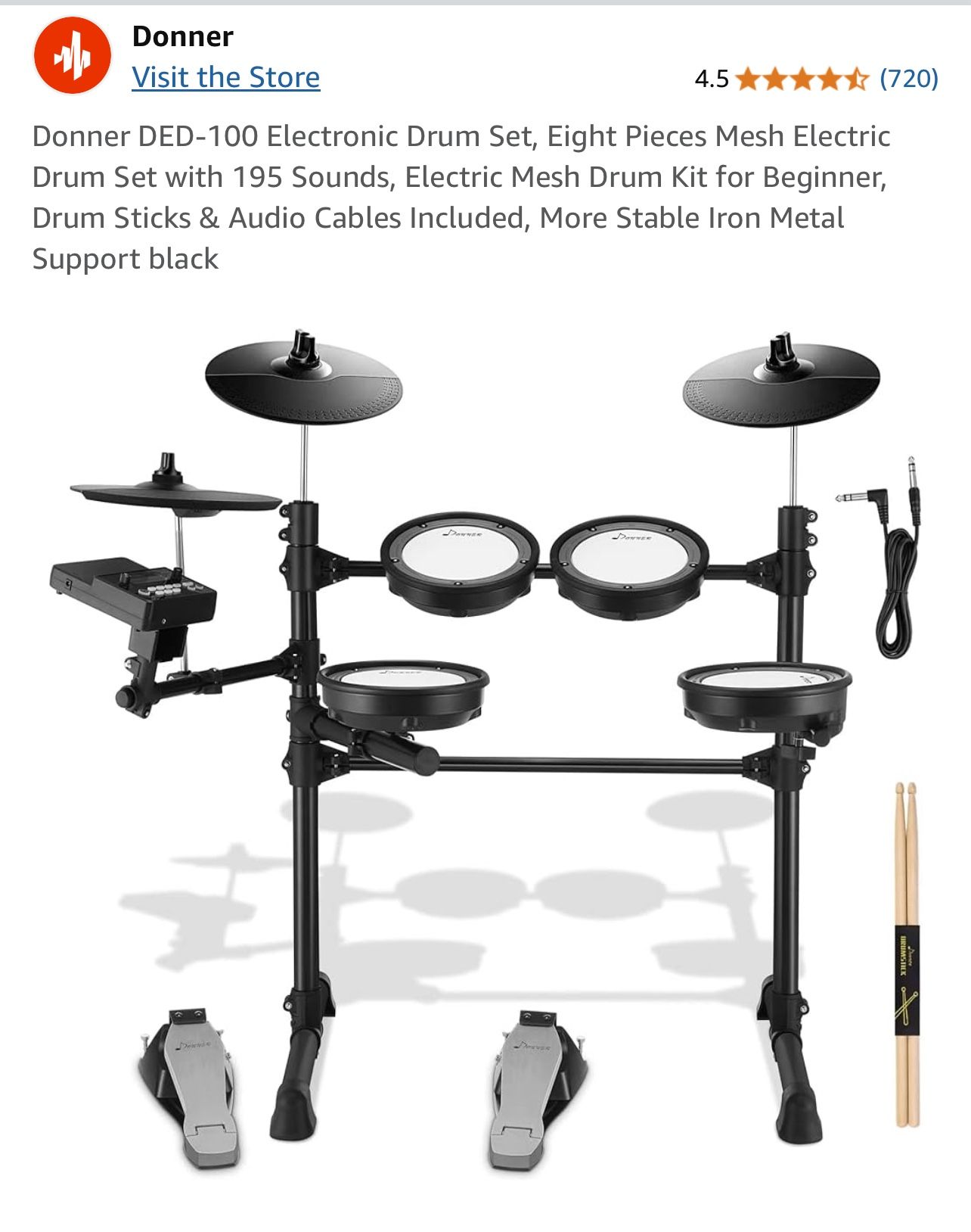 Donner DED-100 Electronic Drum Set