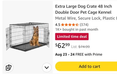 Extra Large 48 Inch Double Door Dog Crate