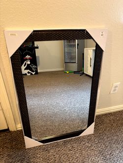 Wall Mirror with Dark Textured Frame