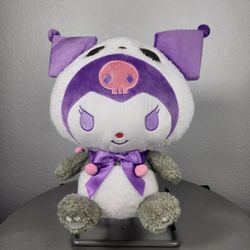 14" Sanrio Purple Kuromi Dressed In Panda Costume Plush