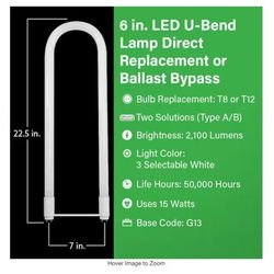 U-bend Light Bulb Lamp. T8 LED. Set of 9.