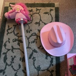 Pink Horse And Cowgirl Hat