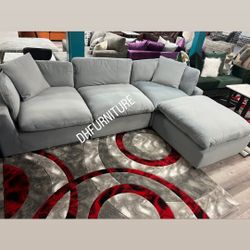 CLOUD GREY VELVET SECTIONAL