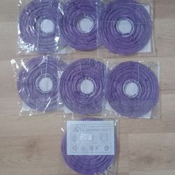 Lot of 7 Purple Chinese Paper Lanterns (New)