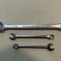 Proto Professional 5/16 And 9/16 Open Ended Box Wrenches And One Proto 9/16