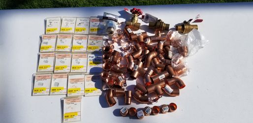 1in copper pipe conectors and valves