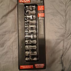 ICON 1/4 in. Drive Metric Professional Universal Joint Socket Set (11-Piece)