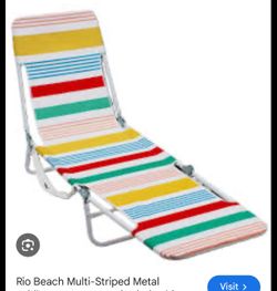 Metal Folding Lounger Beach Chair with Carrying Straps