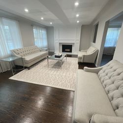 LIVING ROOM FURNITURE SET SOFAS/TABLES/RUG