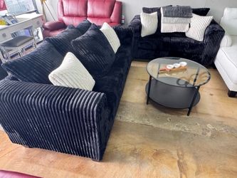 New black living room set 2 pcs   sofa and loveseat   extra for delivery