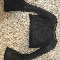 Woman’s Black Net Long Sleeve Shirt