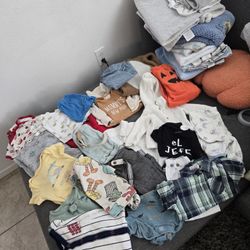 Baby Clothes 3-9mos And Blankets