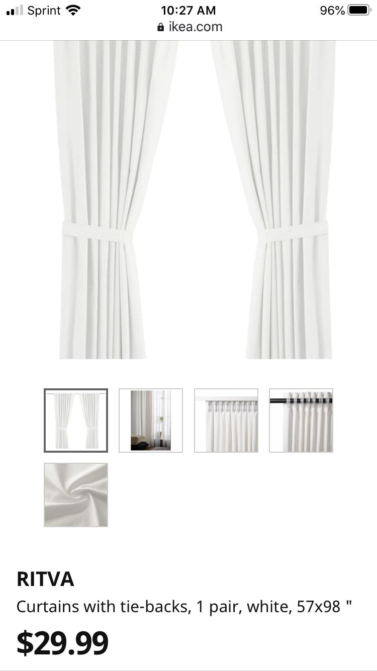 IKEA Ritva curtains 6 panels white