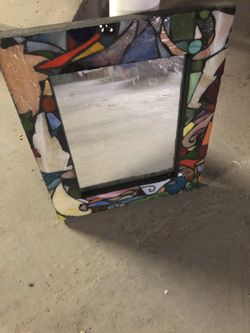 Stained glass mirror