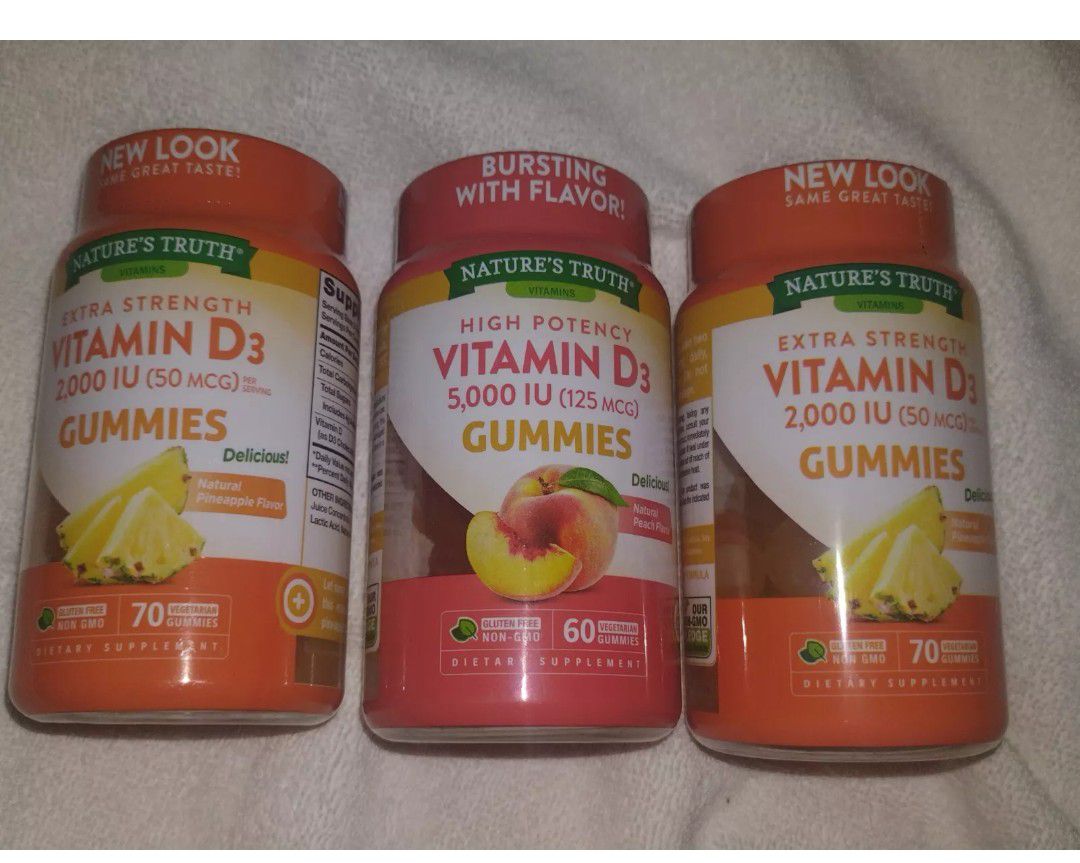 Lot of 3 Nature's Finest Vitamins D3

