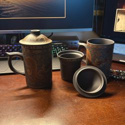 Clay Loose Tea Mugs With Strainer