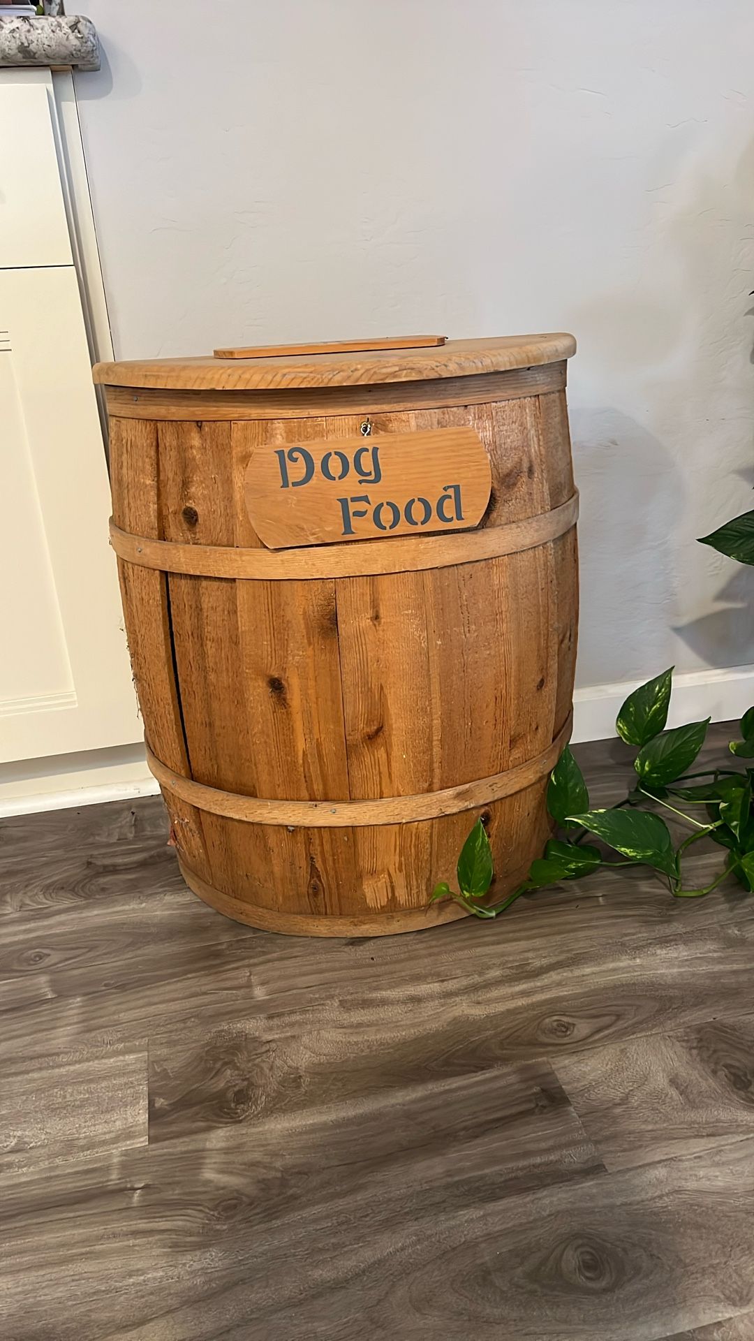 Dog Food Or Bird Food  Decorative Wood Container