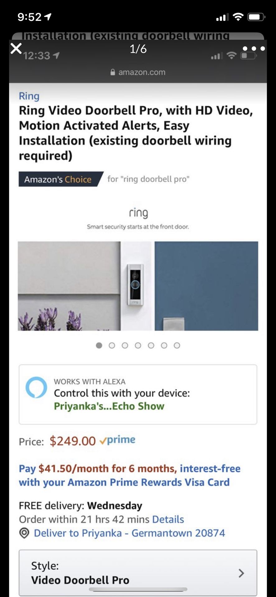 Firm Price: Ring Door Bell Pro + Chime Pro + ECHO Show 5 Hardwired