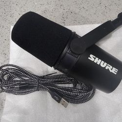 Shure MV7 USB Microphone for Podcasting, Recording, Live Streaming & Gaming, Built-in Headphone Output, All Metal USB/XLR Dynamic Mic,