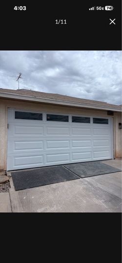 White Steel Garage Door with Windows