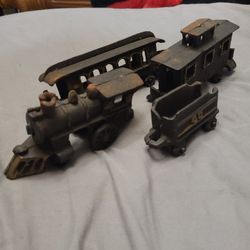 Vintage Cast Iron Train Set