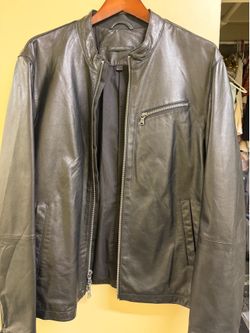 John Varvatos Leather Moto Jacket L