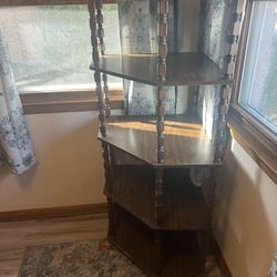 Corner Wood Shelve unit