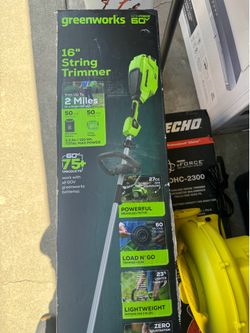 Greenworks 60V 16" Front Mount String Trimmer + 2.5Ah Battery & 3A Charger