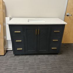 48” Bathroom Vanity In Charcoal Blue 